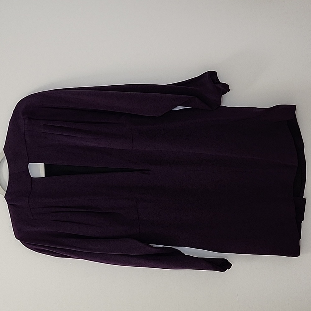 Gucci 100% silk Purple asymmetrical zip Pleated Cutout Elegant Dress Sz 42/Med - Picture 13 of 16